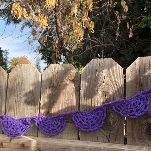 Handmade Crochet Purple Web Garland - Picture 3 of 4